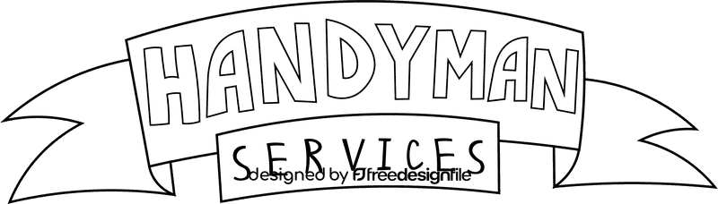 Handyman Ribbon black and white clipart