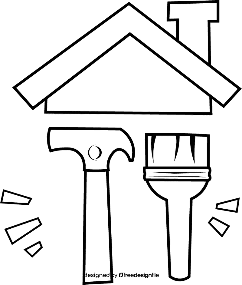 Handyman Roof black and white clipart