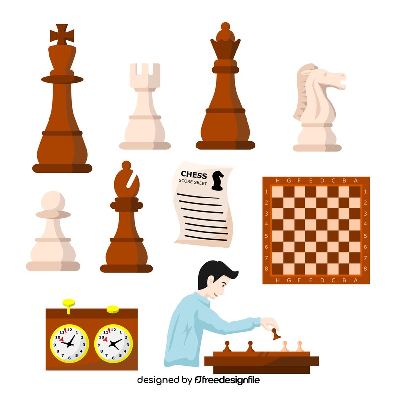 Chess icons set vector