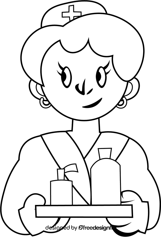 Nurse Medicines black and white clipart