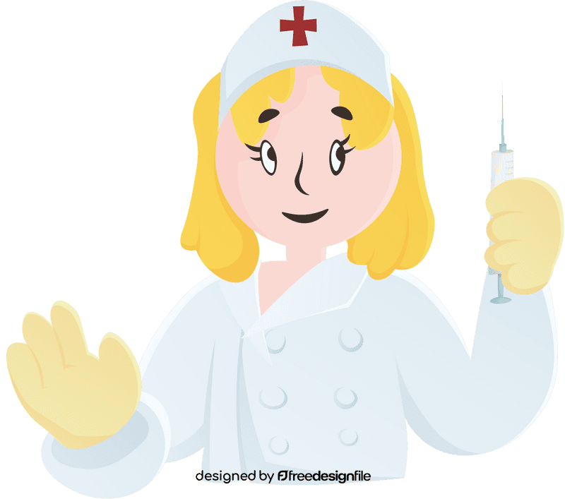 Nurse with syringe clipart