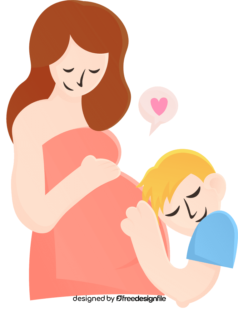 Pregnant woman with child clipart