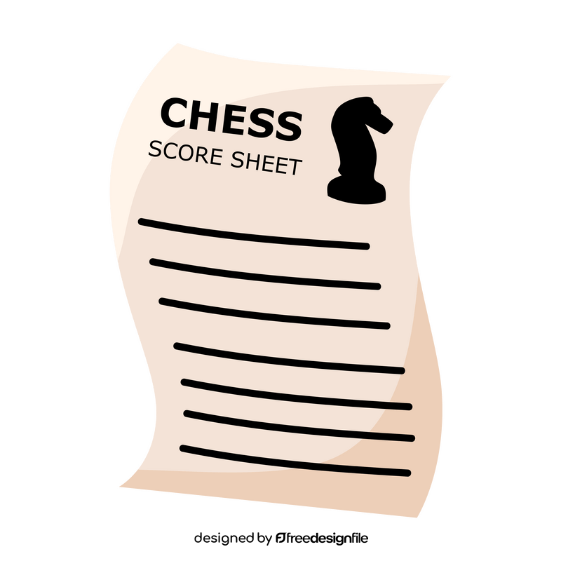 Chess score sheet clipart
