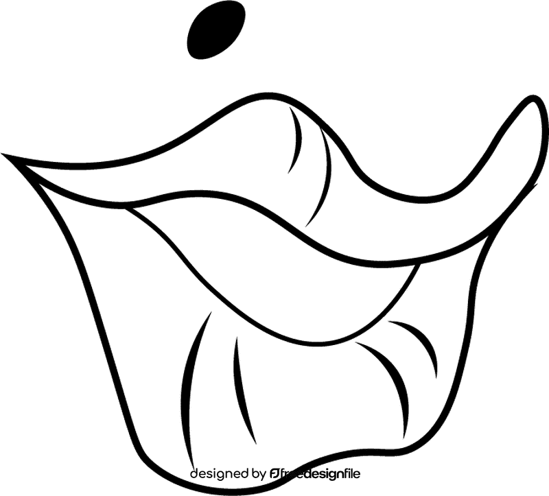 Roaring 20s Lips black and white clipart