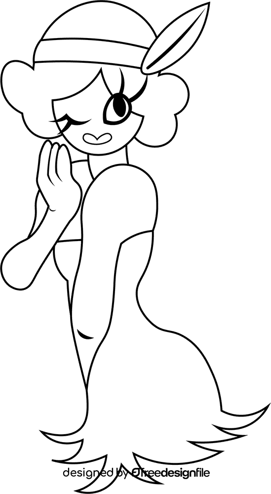 Roaring 20s Woman black and white clipart