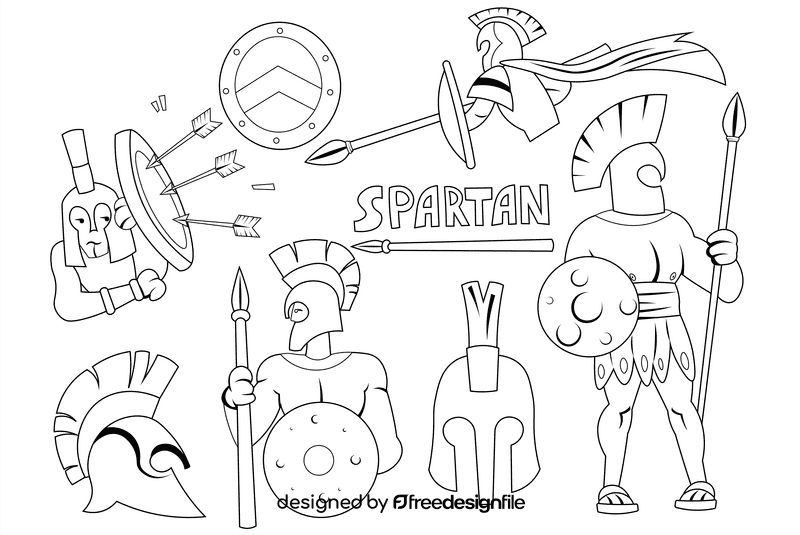 Spartan black and white vector