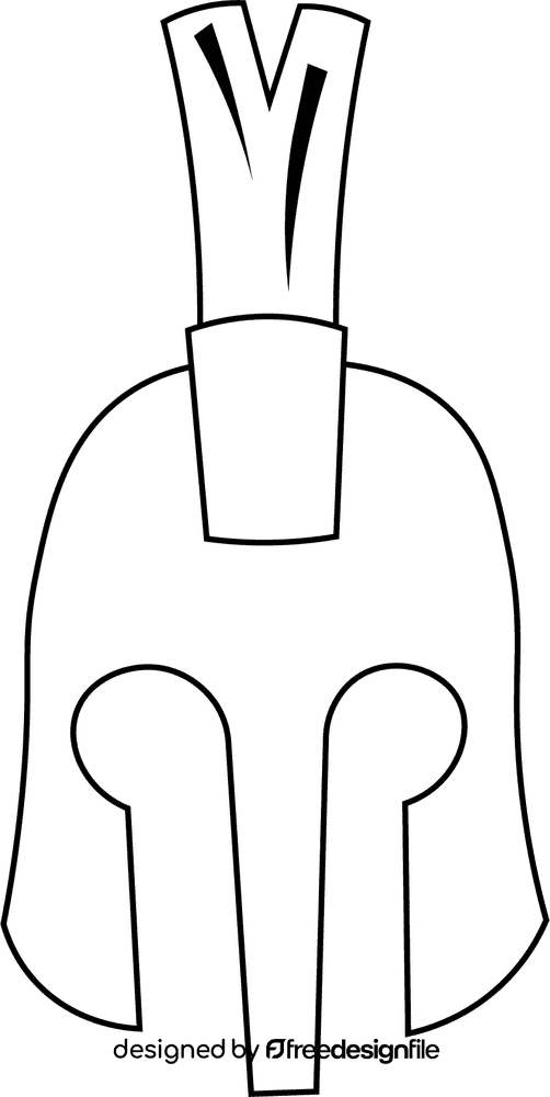 Spartan Helmet black and white clipart
