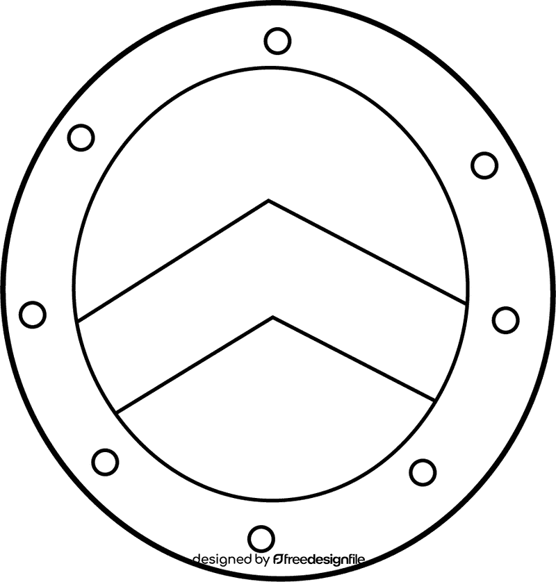 Spartan Shield black and white clipart