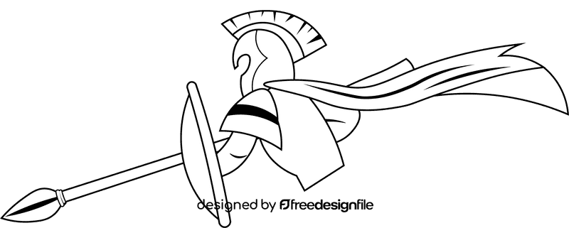 Spartan black and white clipart