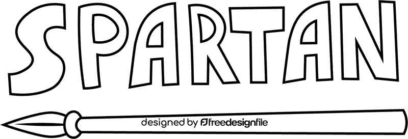 Spartan black and white clipart