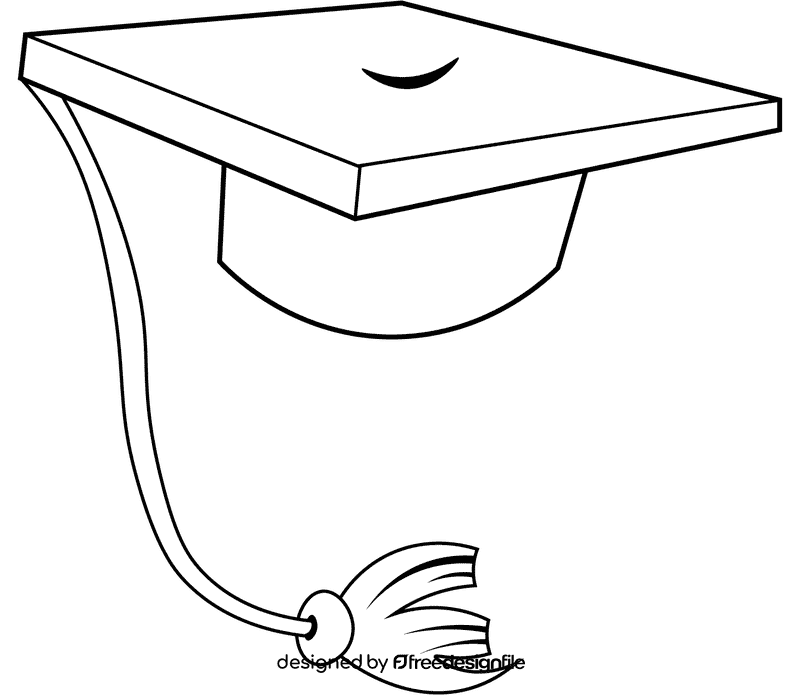 Student Hat black and white clipart