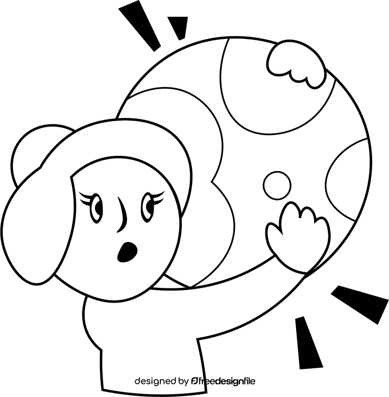 Student Moon black and white clipart