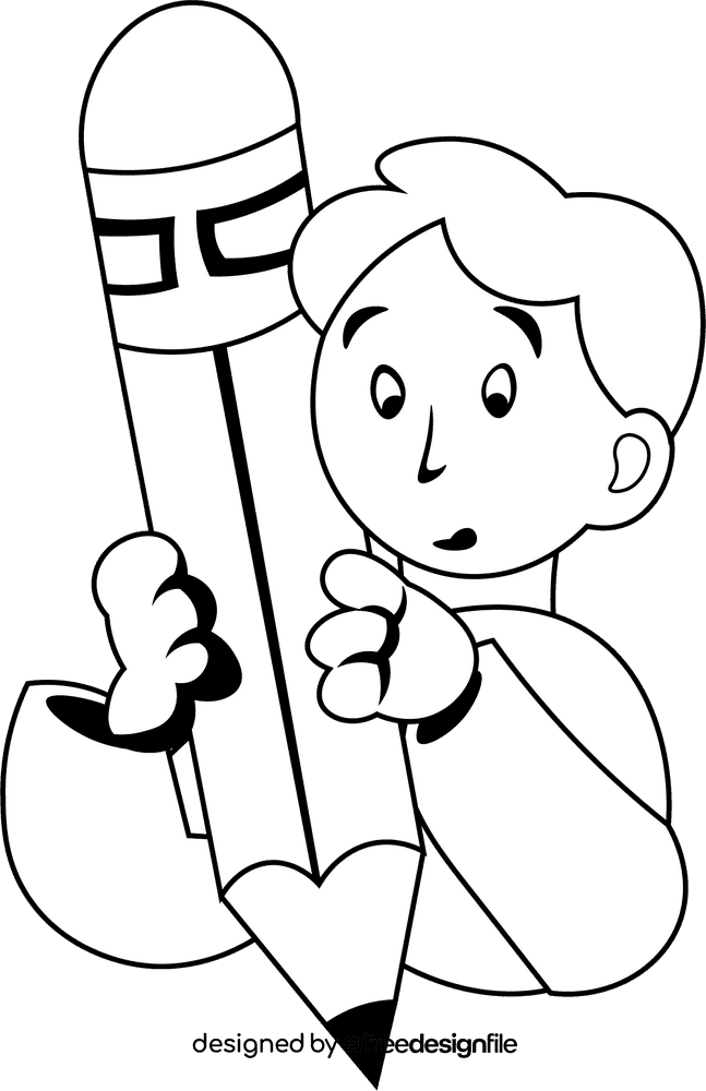 Student Pencil black and white clipart