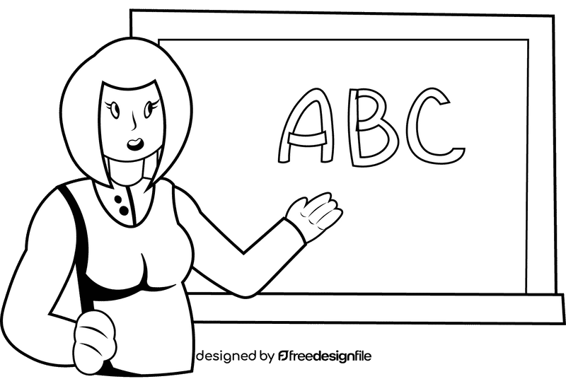 Teacher Board black and white clipart