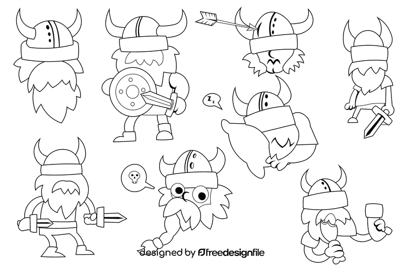 Viking black and white vector