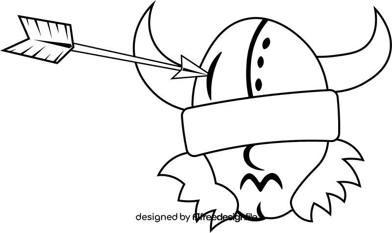 Viking Arrow black and white clipart