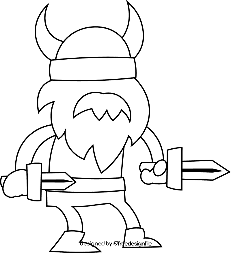 Viking Daggers black and white clipart