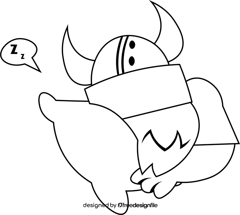Viking Sleep black and white clipart