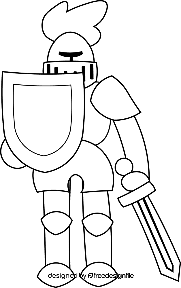 Warrior Knight Armour black and white clipart