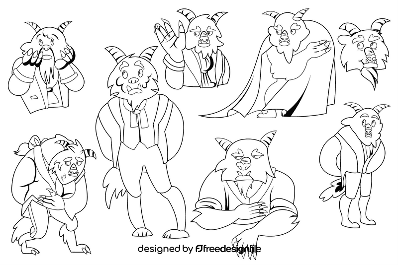 Beast black and white vector