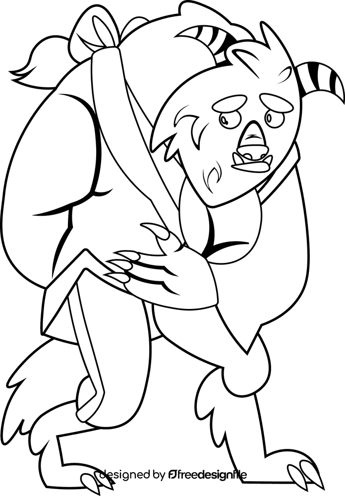 Beast black and white clipart