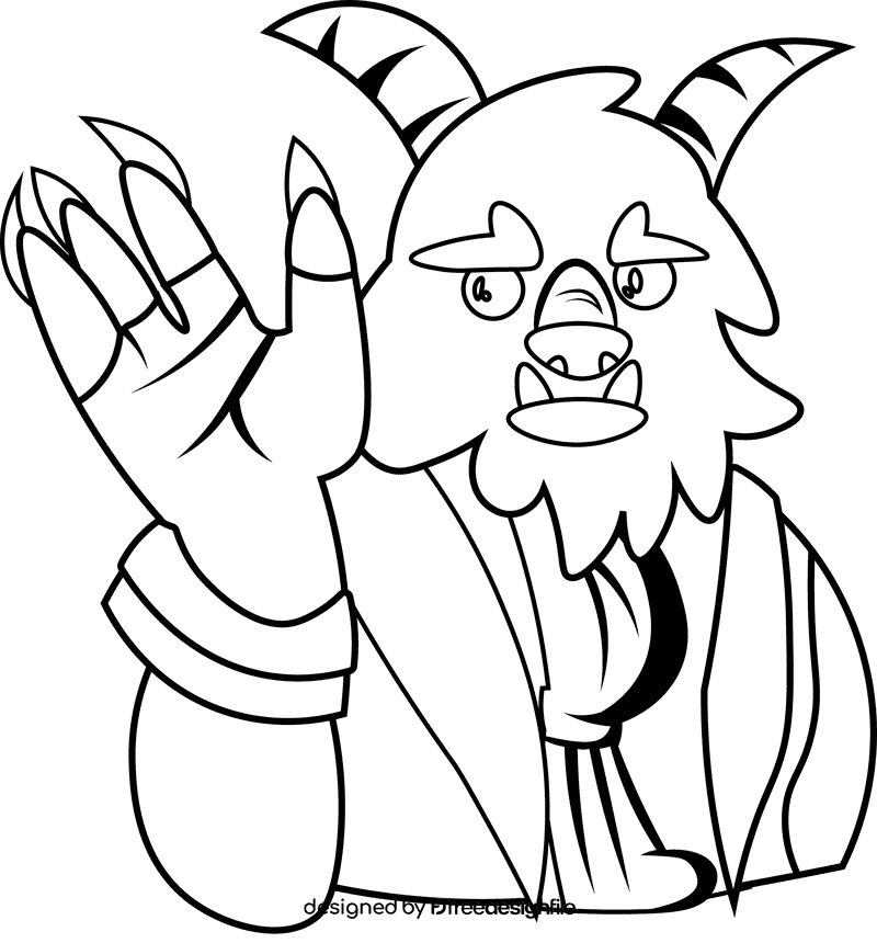 Beast black and white clipart