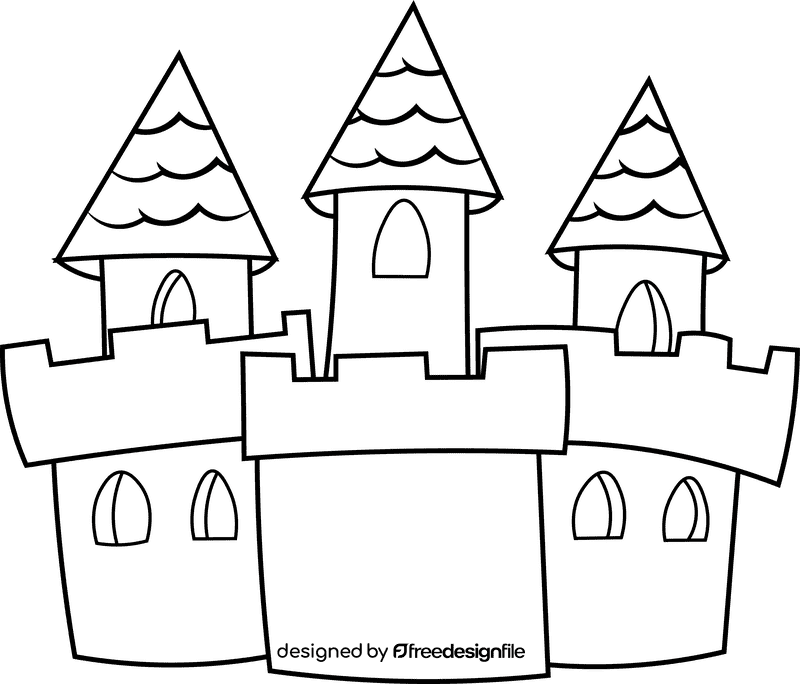 Castle Green Towers black and white clipart