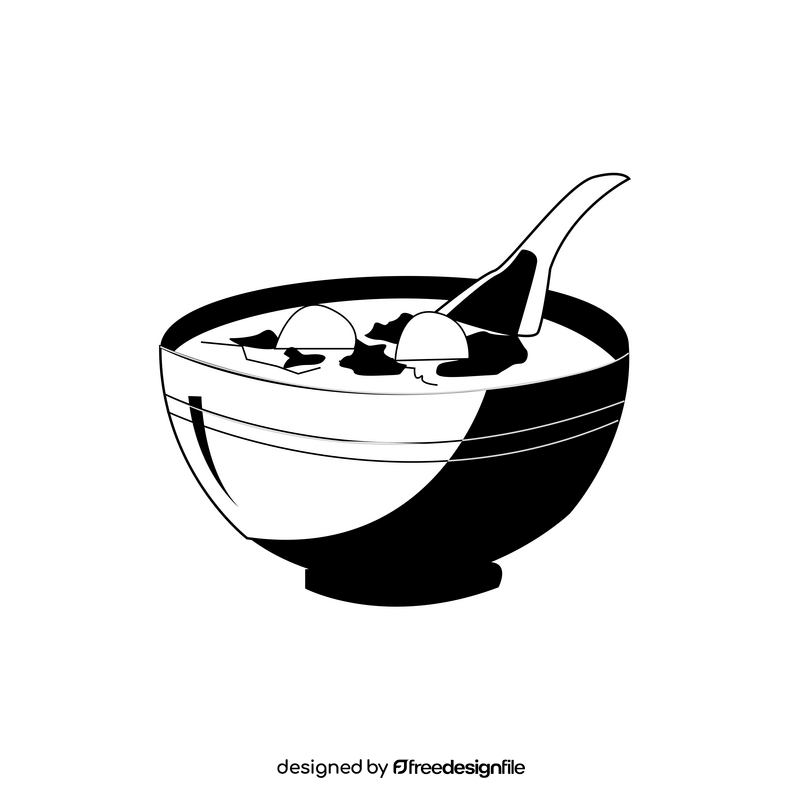 Soup black and white clipart