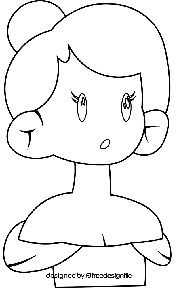 Cinderella black and white clipart
