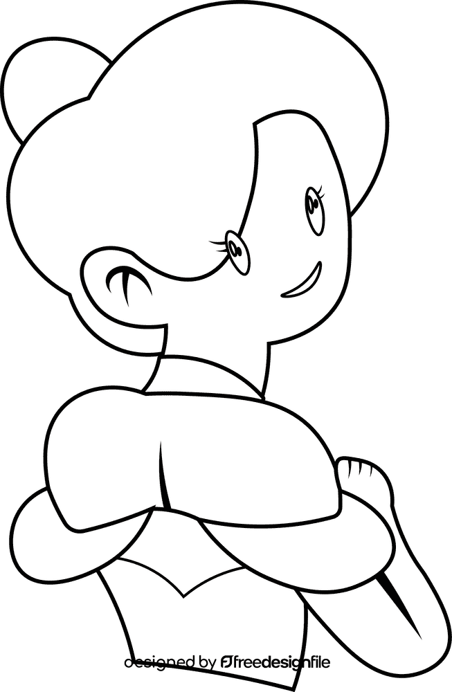 Cinderella black and white clipart