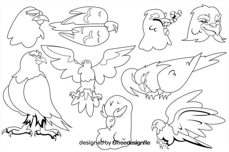 Falcon black and white vector