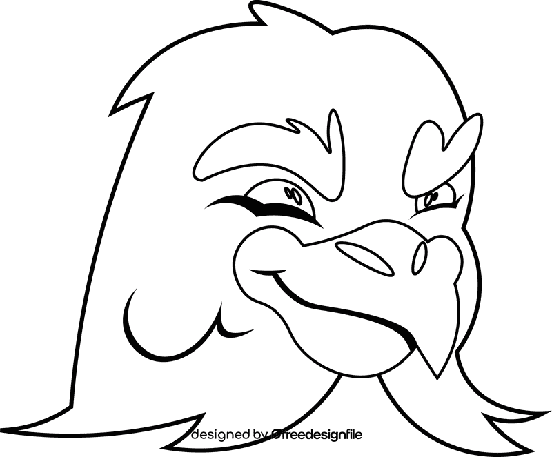 Falcon Head black and white clipart