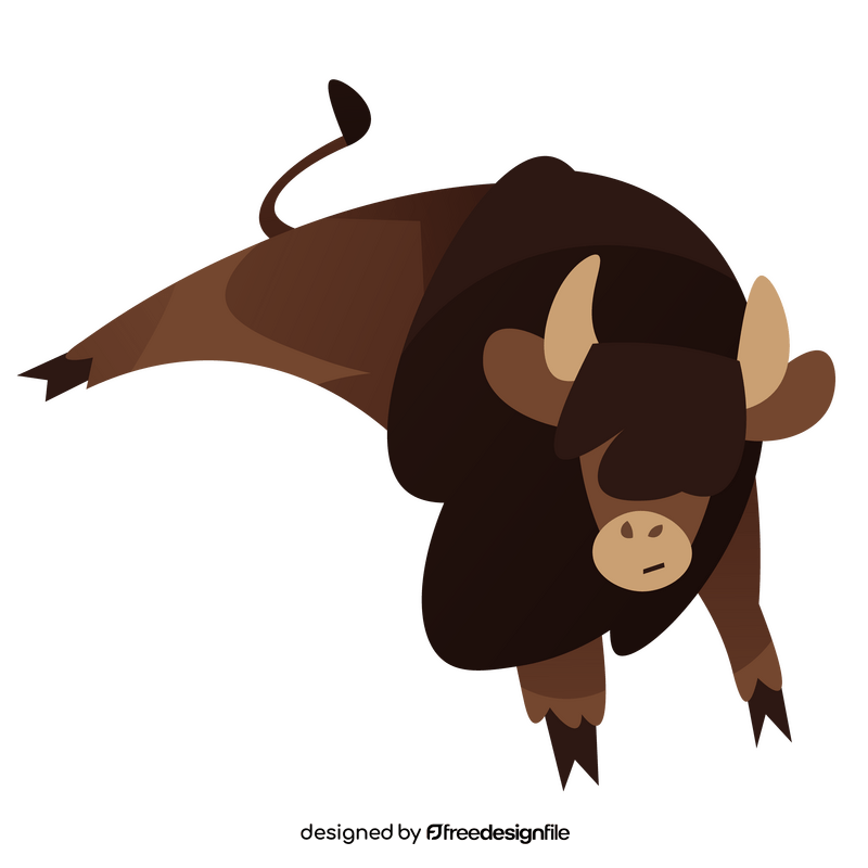 Bison fighting clipart
