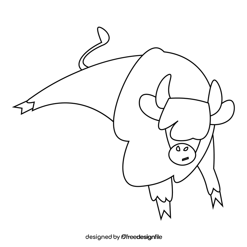 Bison fighting drawing black and white clipart
