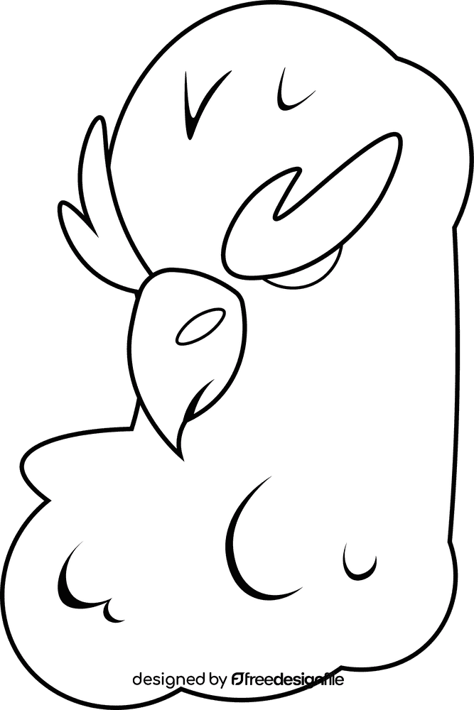 Falcon Head black and white clipart
