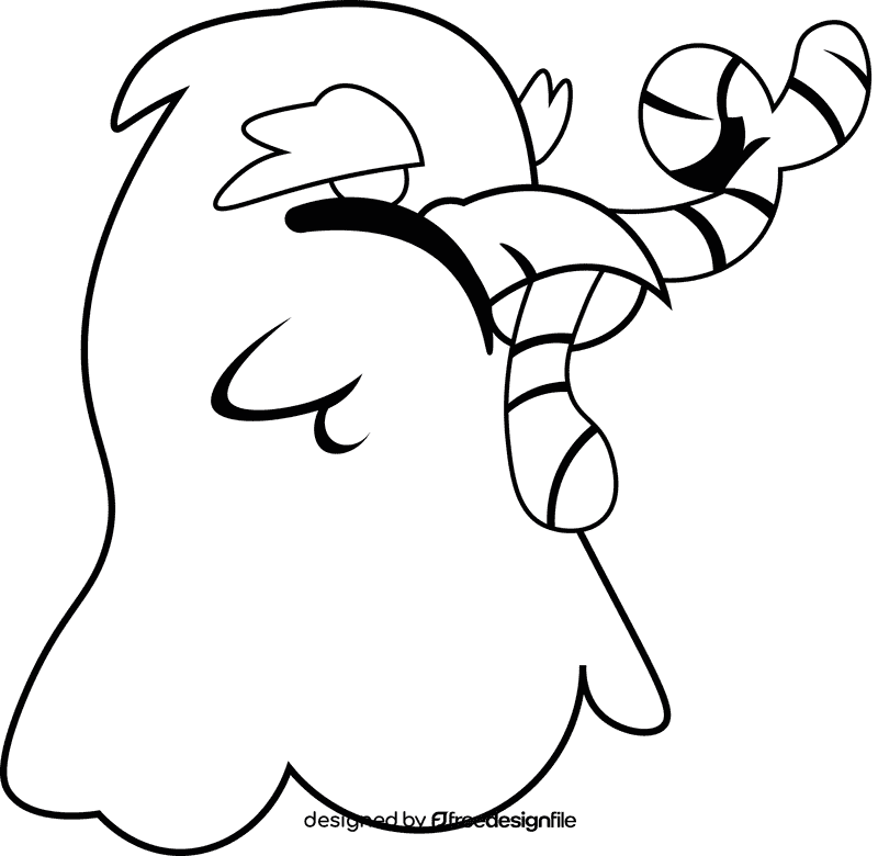 Falcon with worm black and white clipart