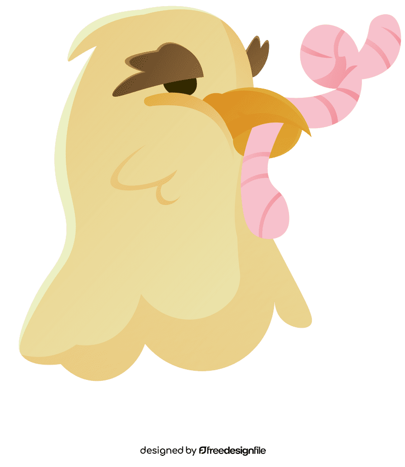 Falcon with worm clipart