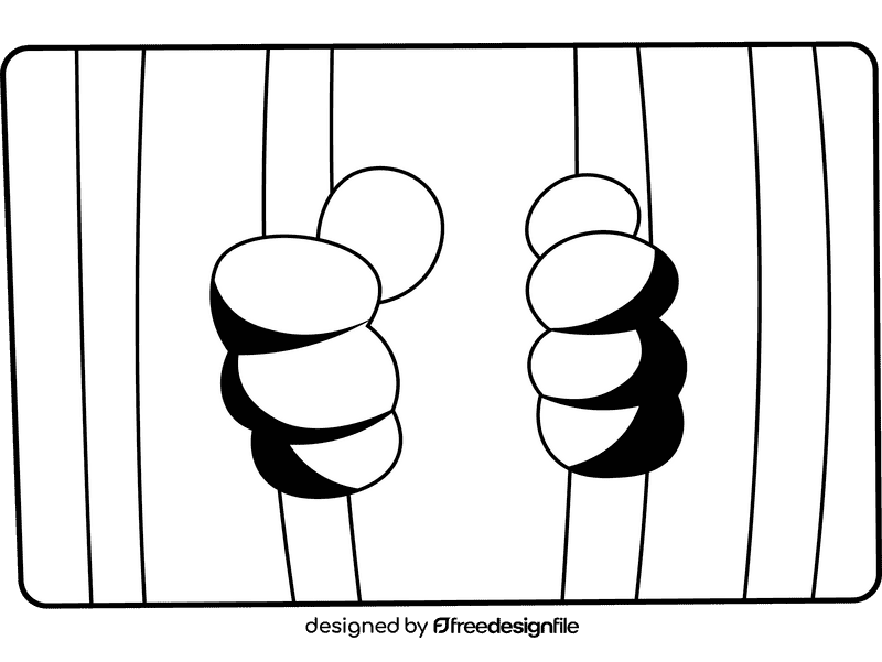 Jail Bars black and white clipart