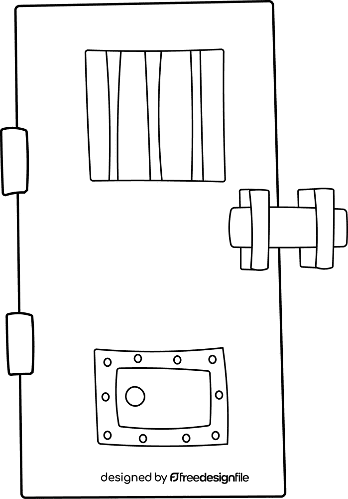 Jail Door black and white clipart