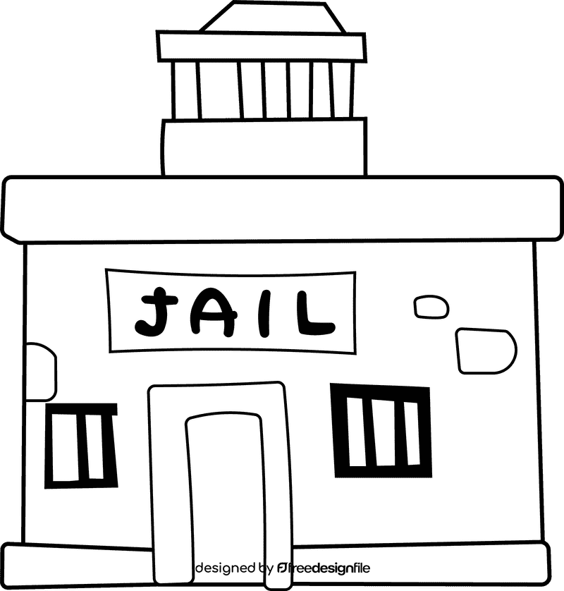 Jail Post black and white clipart