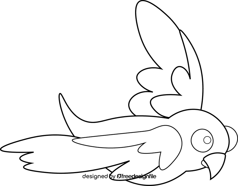 Macaw parrot black and white clipart