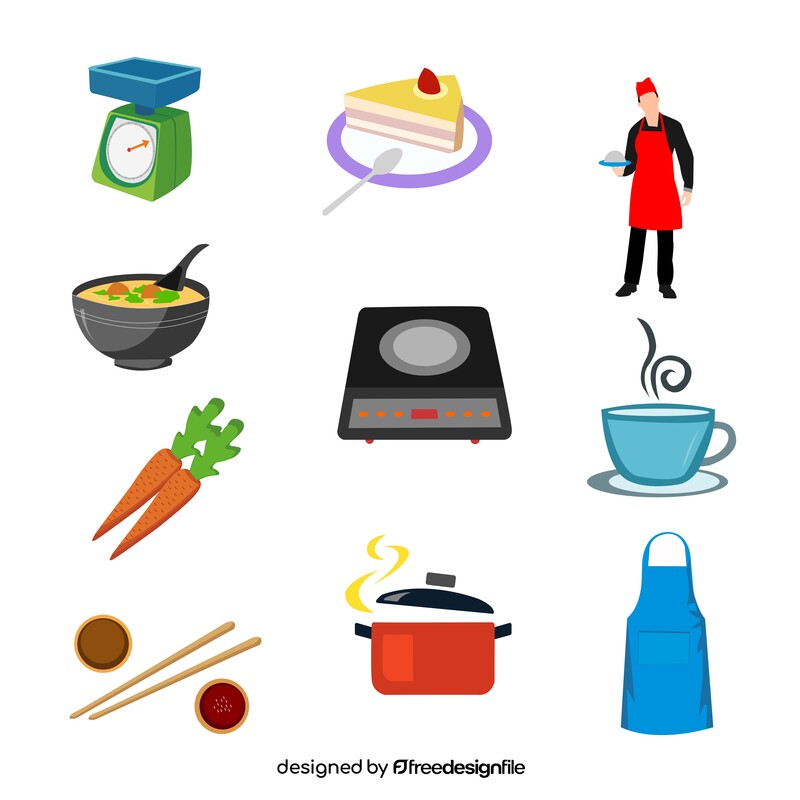 Cooking icons set vector