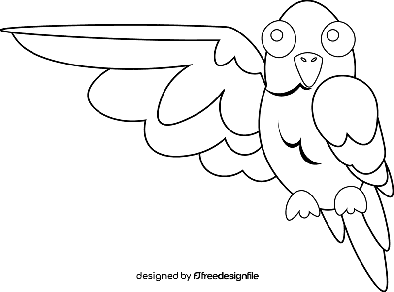 Macaw Wing black and white clipart