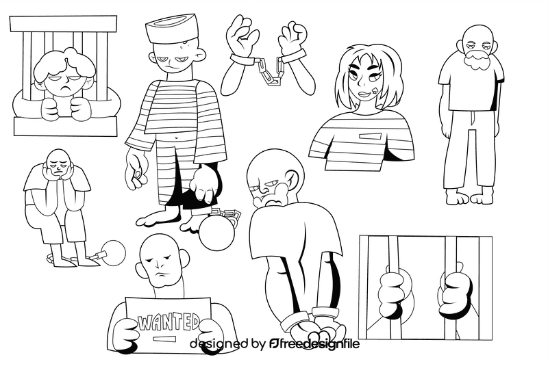 Prisoner black and white vector
