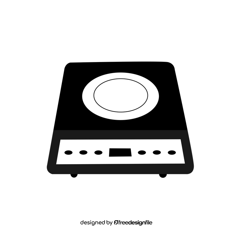 Stove black and white clipart
