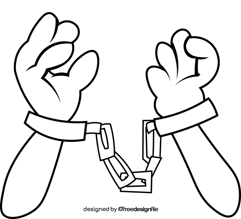 Prisoner Hands black and white clipart