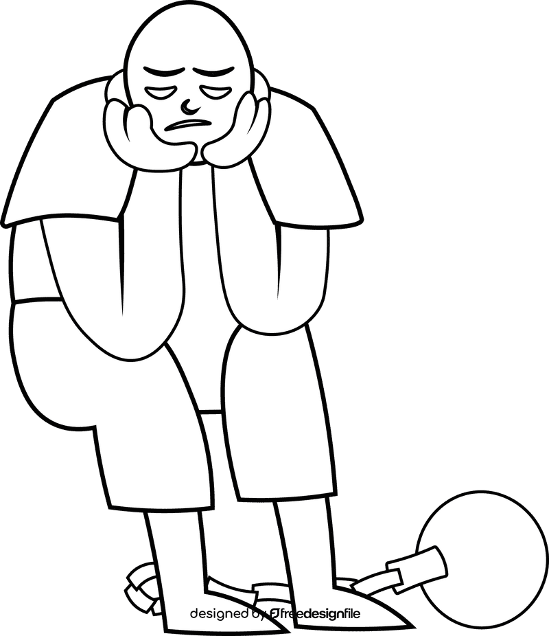 Prisoner black and white clipart