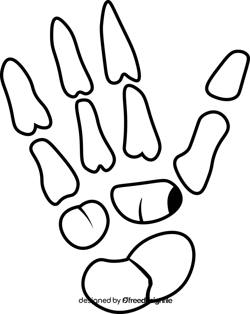 Skeleton Hand black and white clipart