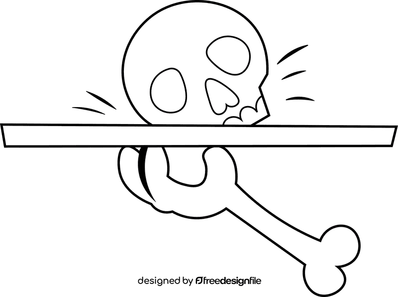Skeleton Plate black and white clipart