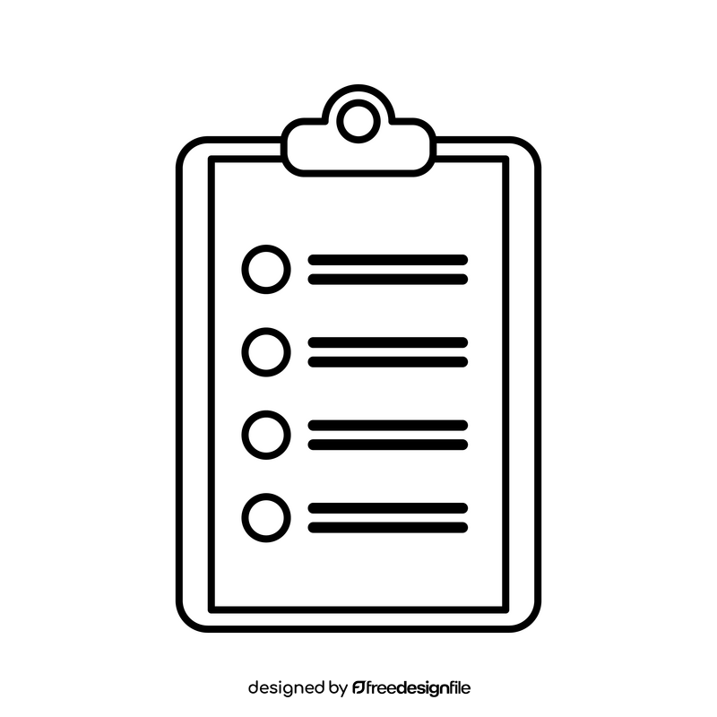 Checklist drawing black and white clipart
